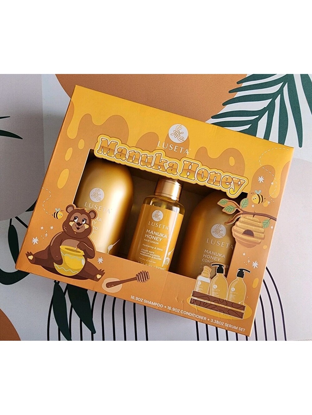 Luseta Manuka Honey Shampoo, Conditioner & Serum Box Set